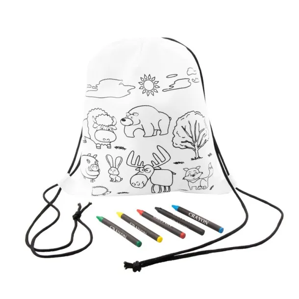Brody Drawstring bag for colouring, crayons Bijela