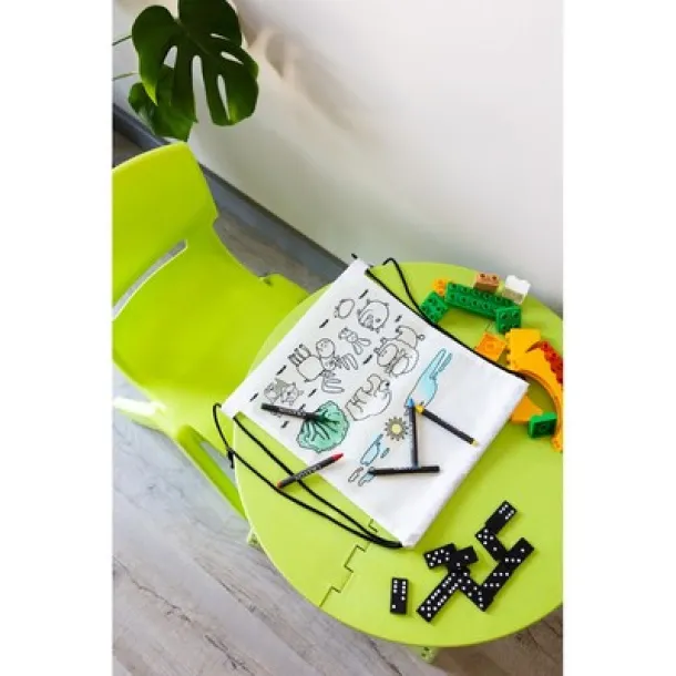 Brody Drawstring bag for colouring, crayons Bijela