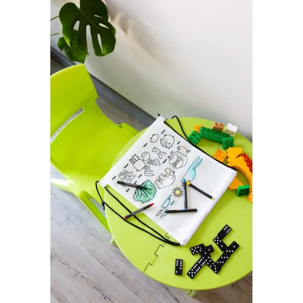 Brody Drawstring bag for colouring, crayons Bijela