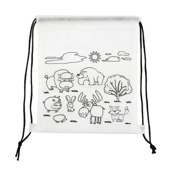 Brody Drawstring bag for colouring, crayons Bijela