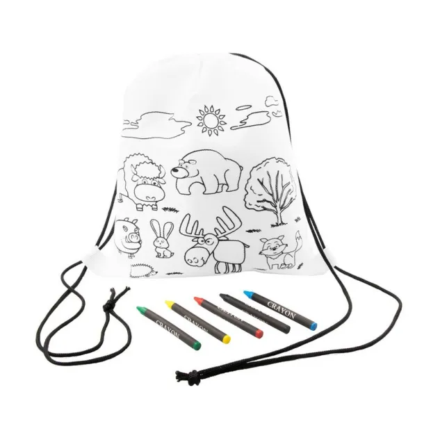 Brody Drawstring bag for colouring, crayons white