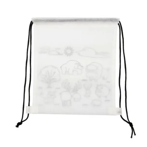 Brody Drawstring bag for colouring, crayons Bijela