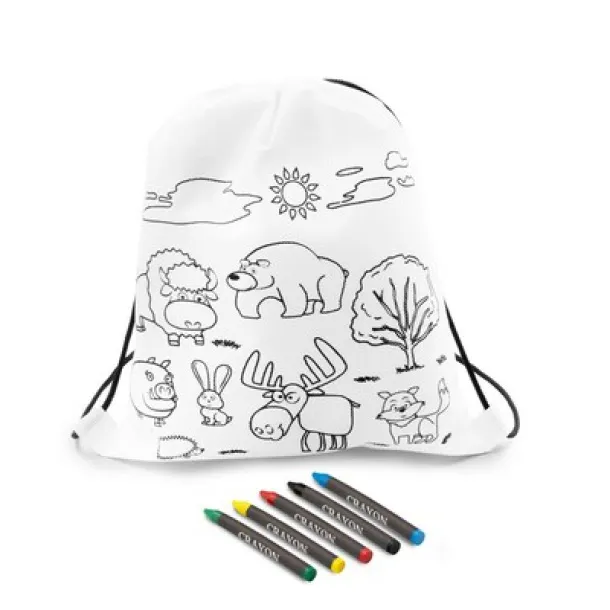 Brody Drawstring bag for colouring, crayons white