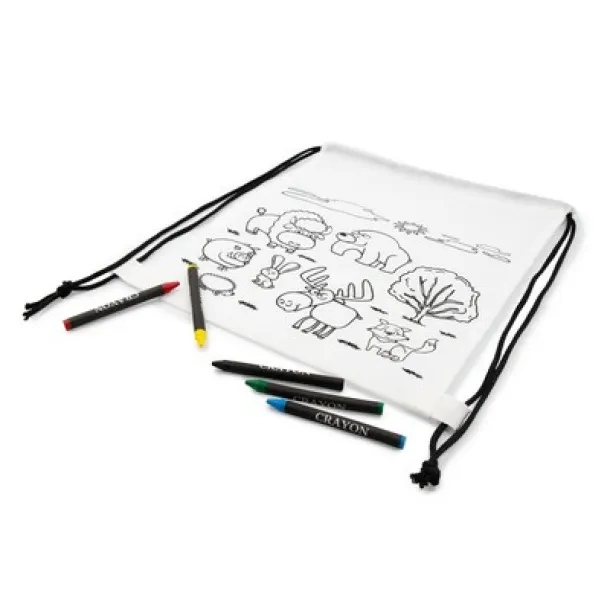 Brody Drawstring bag for colouring, crayons Bijela