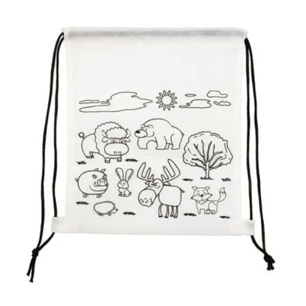 Brody Drawstring bag for colouring, crayons Bijela