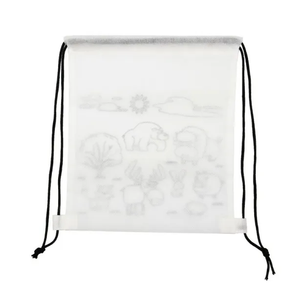 Brody Drawstring bag for colouring, crayons Bijela