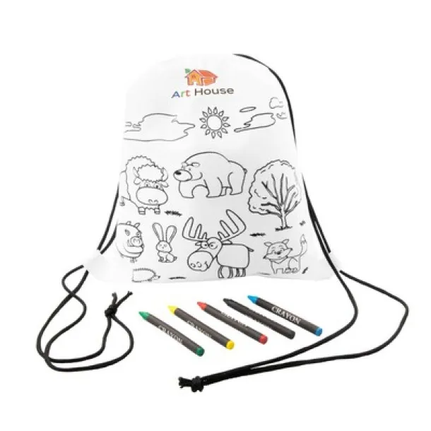 Brody Drawstring bag for colouring, crayons white