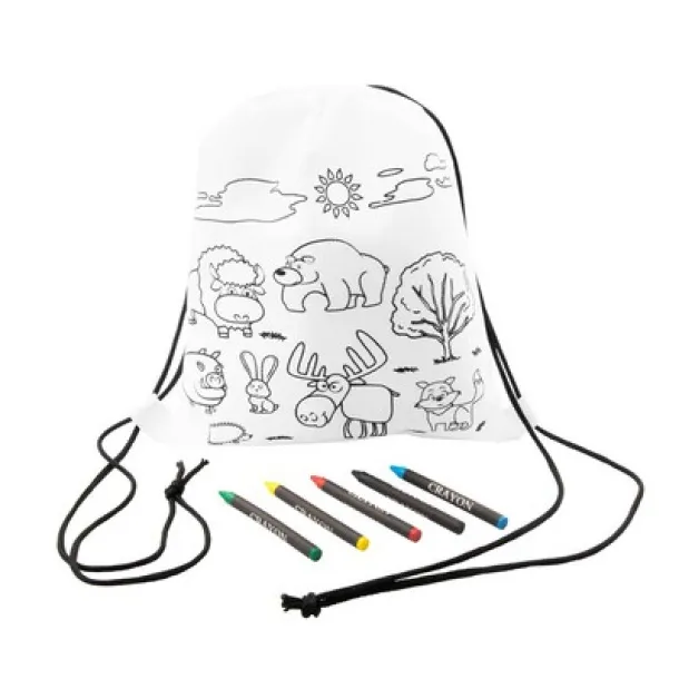 Brody Drawstring bag for colouring, crayons Bijela