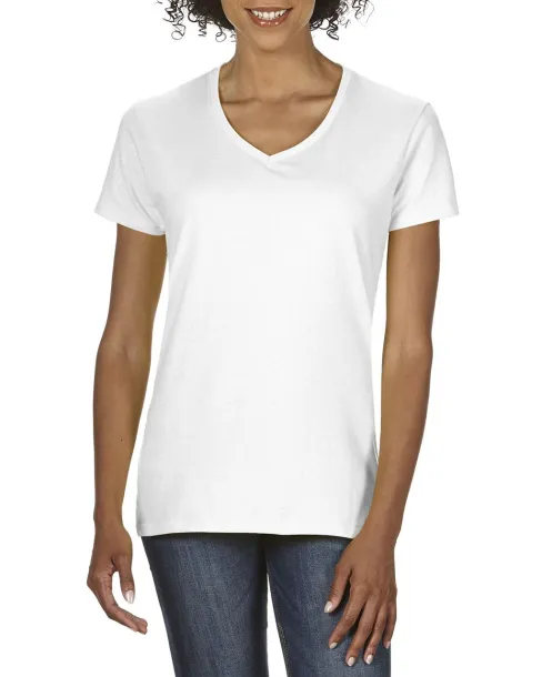  PREMIUM COTTON® LADIES' V-NECK T-SHIRT - Gildan White