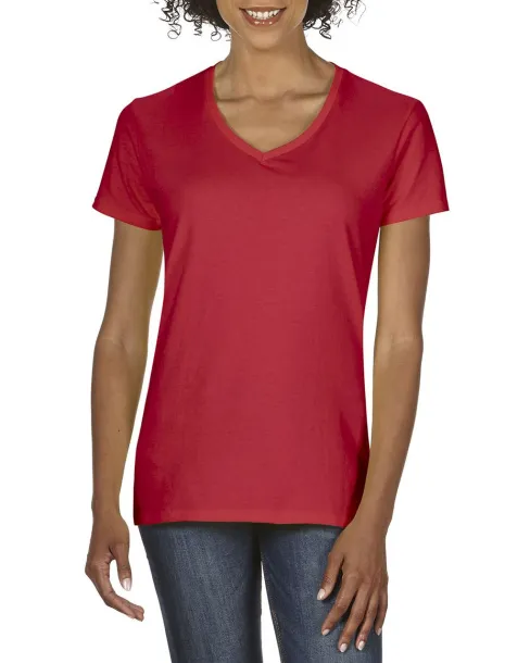  PREMIUM COTTON® LADIES' V-NECK T-SHIRT - Gildan Red