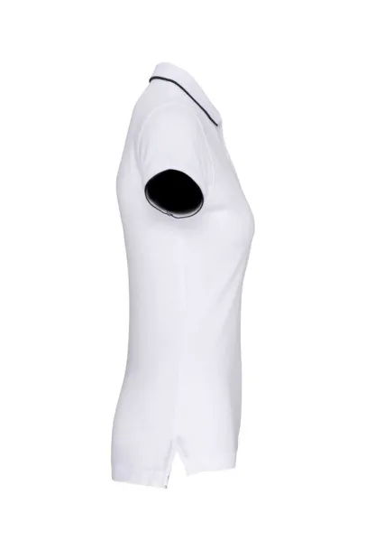  Ženska polo pique majica, 220 g/m2 - Kariban Bijela Mornarsko plava