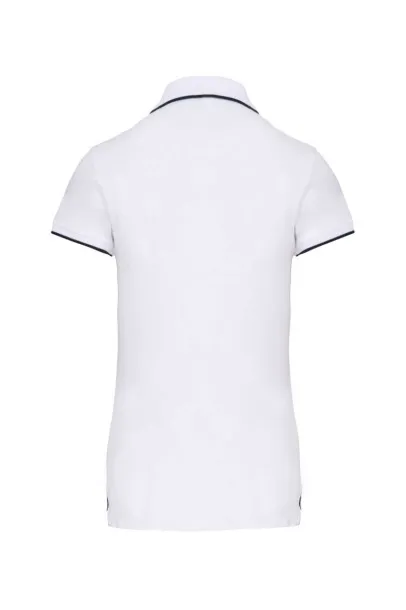  LADIES' SHORT-SLEEVED PIQUÉ KNIT POLO SHIRT - Kariban White Navy