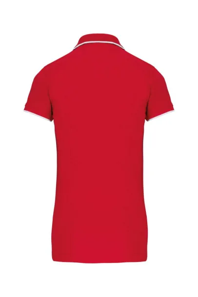  LADIES' SHORT-SLEEVED PIQUÉ KNIT POLO SHIRT - Kariban Red White