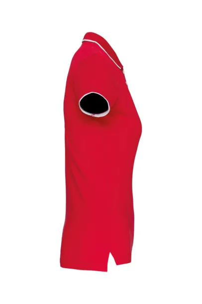  Ženska polo pique majica, 220 g/m2 - Kariban Crvena Bijela