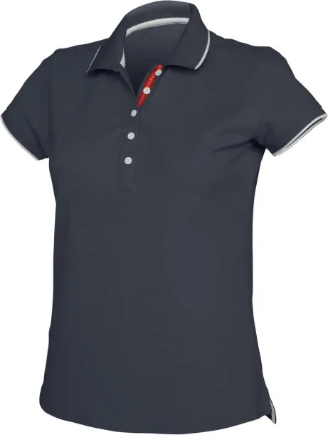  LADIES' SHORT-SLEEVED PIQUÉ KNIT POLO SHIRT - Kariban Navy White