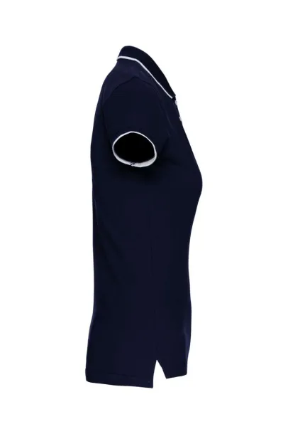  Ženska polo pique majica, 220 g/m2 - Kariban Mornarsko plava Bijela