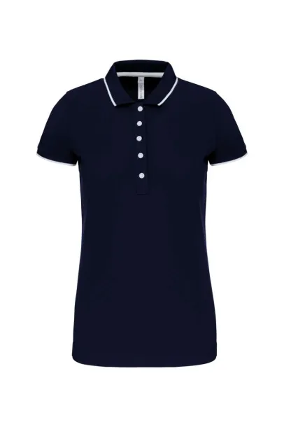  LADIES' SHORT-SLEEVED PIQUÉ KNIT POLO SHIRT - Kariban Navy White