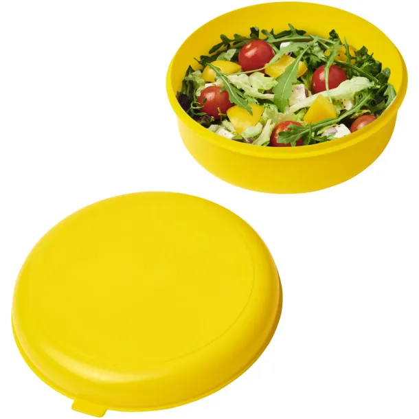Miku round plastic pasta box - PF Manufactured Yellow