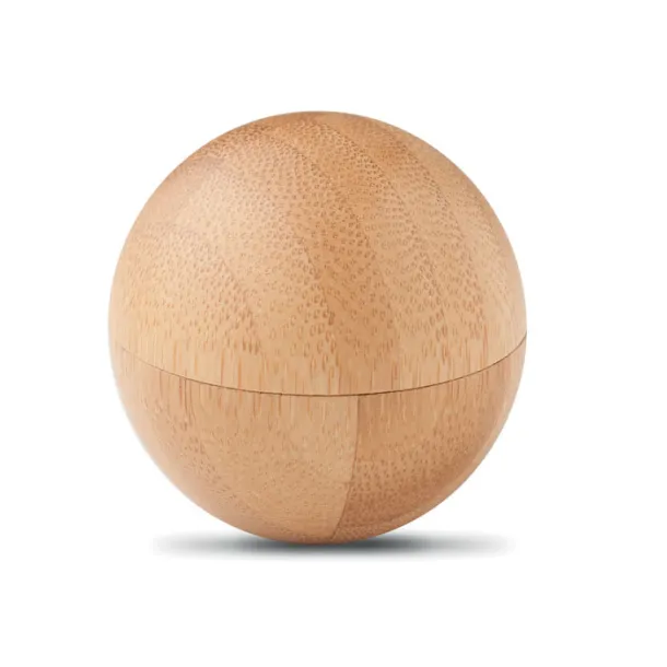 SOFT LUX Lip balm in round bamboo case Wood