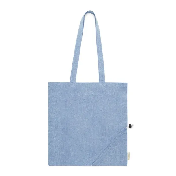  Recycled cotton shopping bag, foldable blue