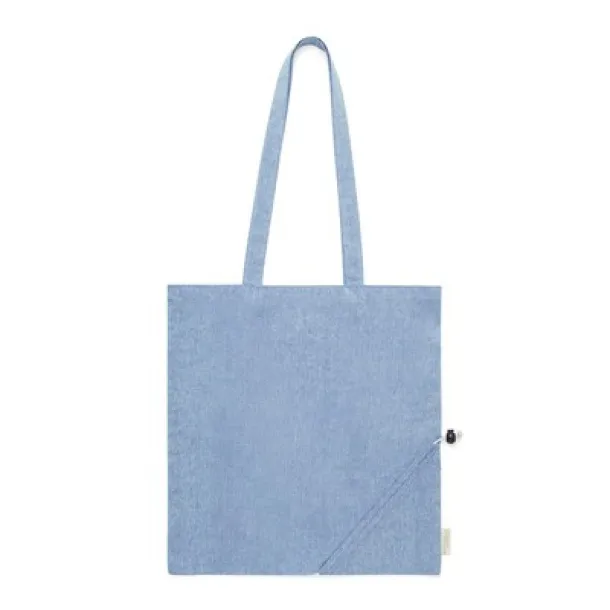  Recycled cotton shopping bag, foldable blue