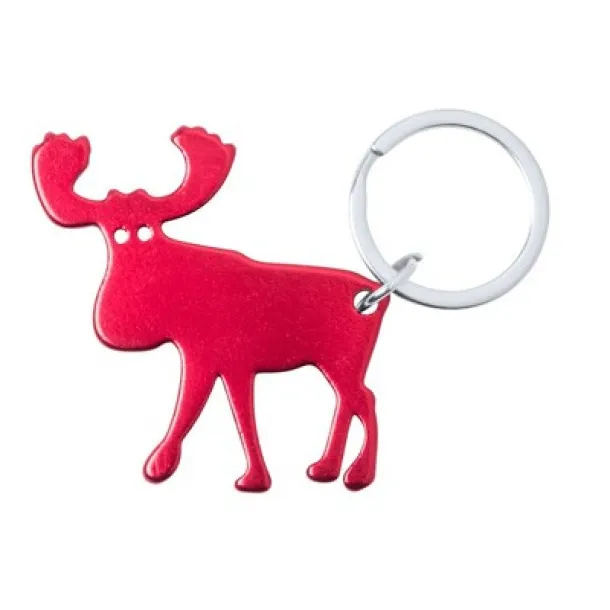  Keyring, bottle opener "reindeer" red