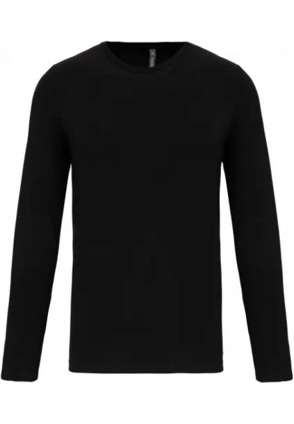  MEN'S LONG-SLEEVED CREW NECK T-SHIRT- 160 g/m² - Kariban Black