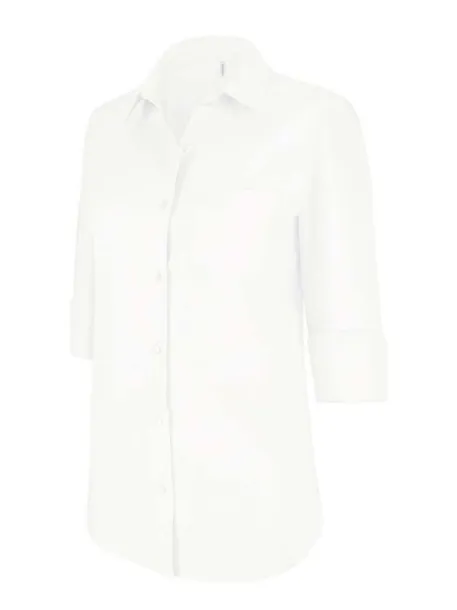  LADIES' 3/4 SLEEVED SHIRT - Kariban White