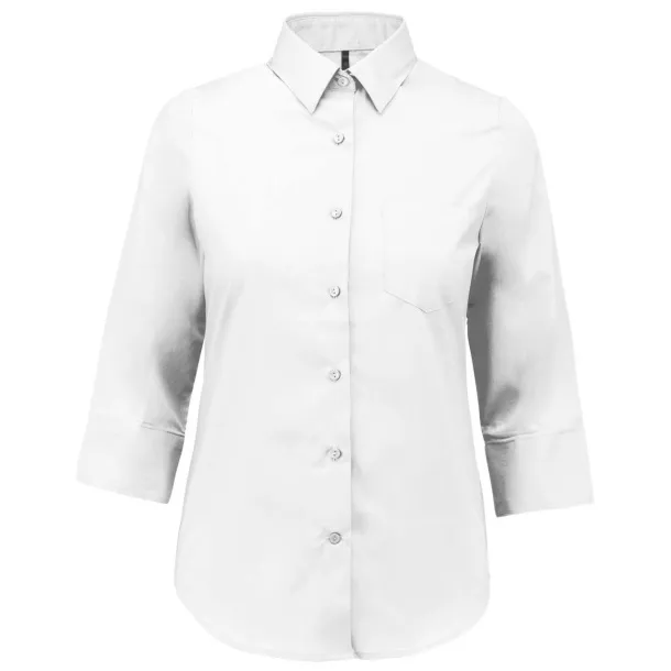  LADIES' 3/4 SLEEVED SHIRT - Kariban White