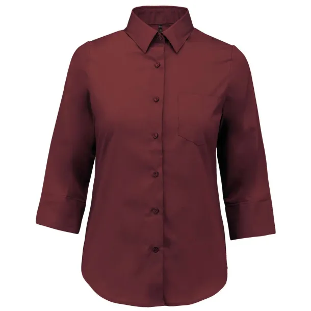  LADIES' 3/4 SLEEVED SHIRT - Kariban Wine