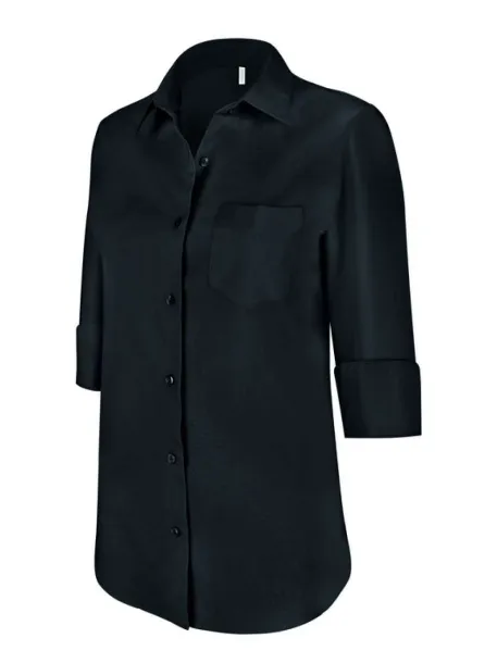  LADIES' 3/4 SLEEVED SHIRT - Kariban Black