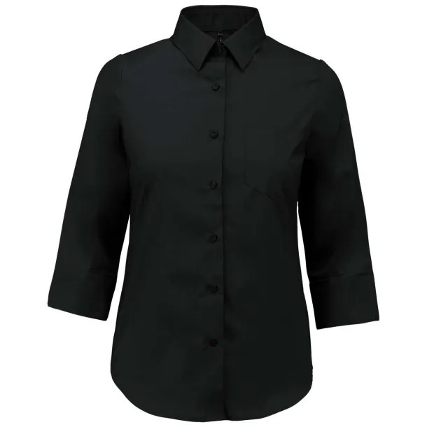  LADIES' 3/4 SLEEVED SHIRT - Kariban Black