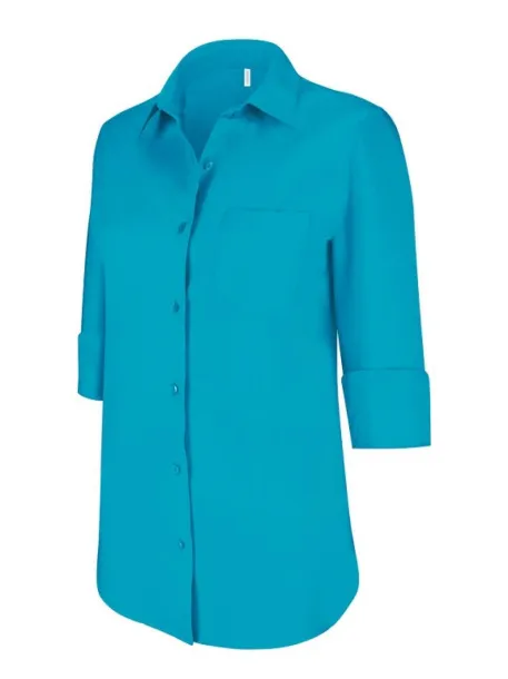  LADIES' 3/4 SLEEVED SHIRT - Kariban Bright Turquoise