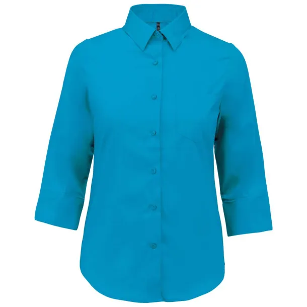  LADIES' 3/4 SLEEVED SHIRT - Kariban Bright Turquoise