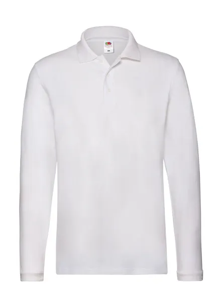  Premium polo majica dugih rukava, 180 g/m² - Fruit of the Loom Bijela