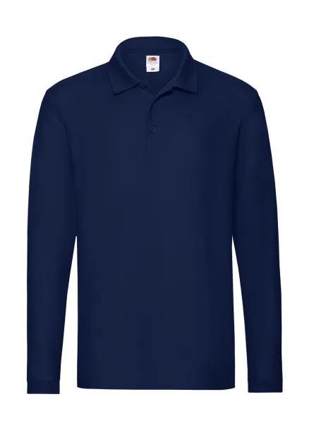  Premium Long Sleeve Polo - Fruit of the Loom Navy