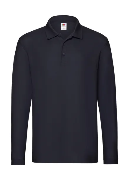  Premium Long Sleeve Polo - Fruit of the Loom Deep Navy