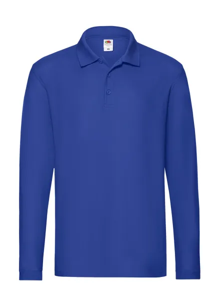  Premium Long Sleeve Polo - Fruit of the Loom Royal