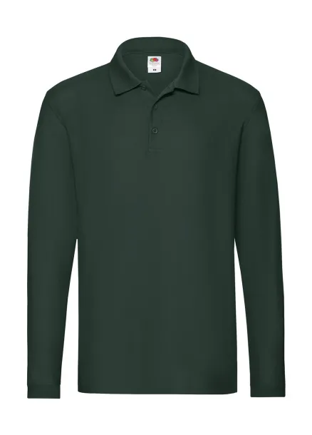  Premium Long Sleeve Polo - Fruit of the Loom Forest Green