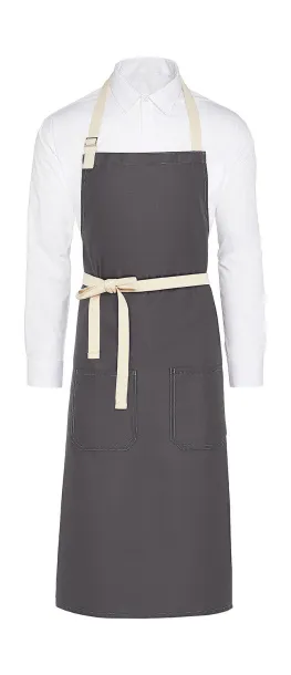  SANTORINI Contrasted Bib Apron with Pocket - SG Accessories - BISTRO Siva