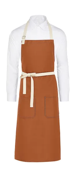  SANTORINI Contrasted Bib Apron with Pocket - SG Accessories - BISTRO (Ex JASSZ Bistro) Burnt Orange