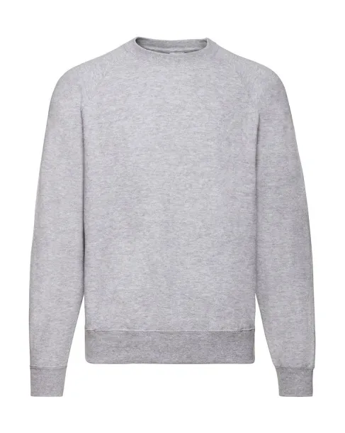  Klasični raglan pulover - Fruit of the Loom Heather Grey