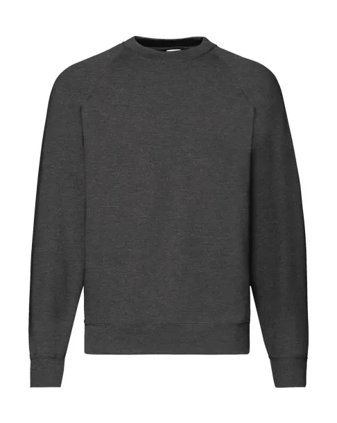  Klasični raglan pulover - Fruit of the Loom Dark Heather Grey