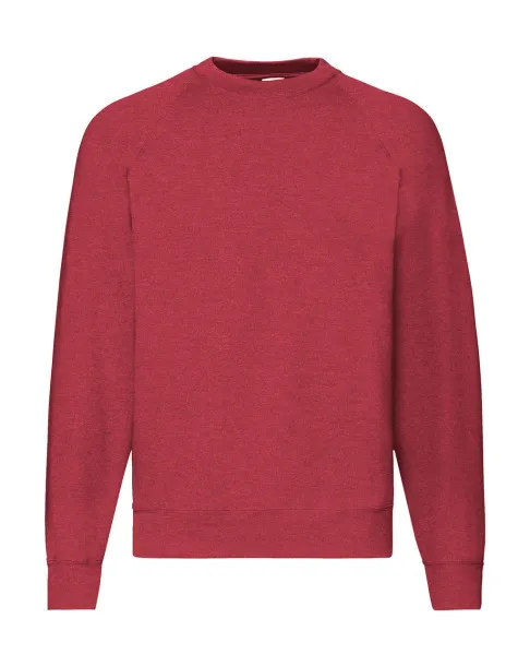  Klasični raglan pulover - Fruit of the Loom Heather Red