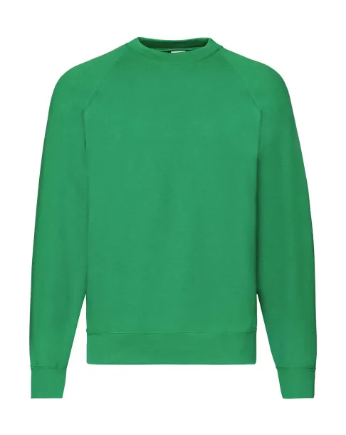  Klasični raglan pulover, 280 g/m² - Fruit of the Loom Kelly zelena