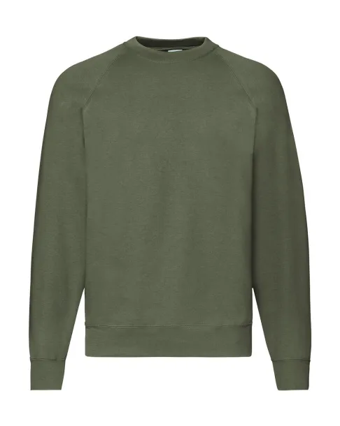  Klasični raglan pulover, 280 g/m² - Fruit of the Loom Classic Olive
