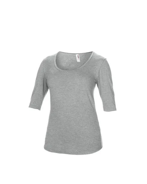  WOMEN’S TRI-BLEND DEEP SCOOP 1/2 SLEEVE TEE - Anvil Heather Grey