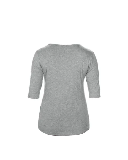  WOMEN’S TRI-BLEND DEEP SCOOP 1/2 SLEEVE TEE - Anvil Heather Grey