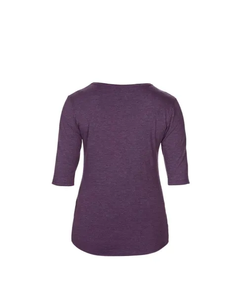  WOMEN’S TRI-BLEND DEEP SCOOP 1/2 SLEEVE TEE - Anvil Heather Aubergine