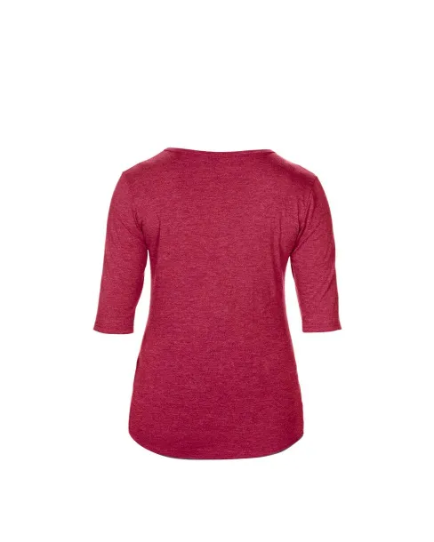  WOMEN’S TRI-BLEND DEEP SCOOP 1/2 SLEEVE TEE - Anvil Heather Red